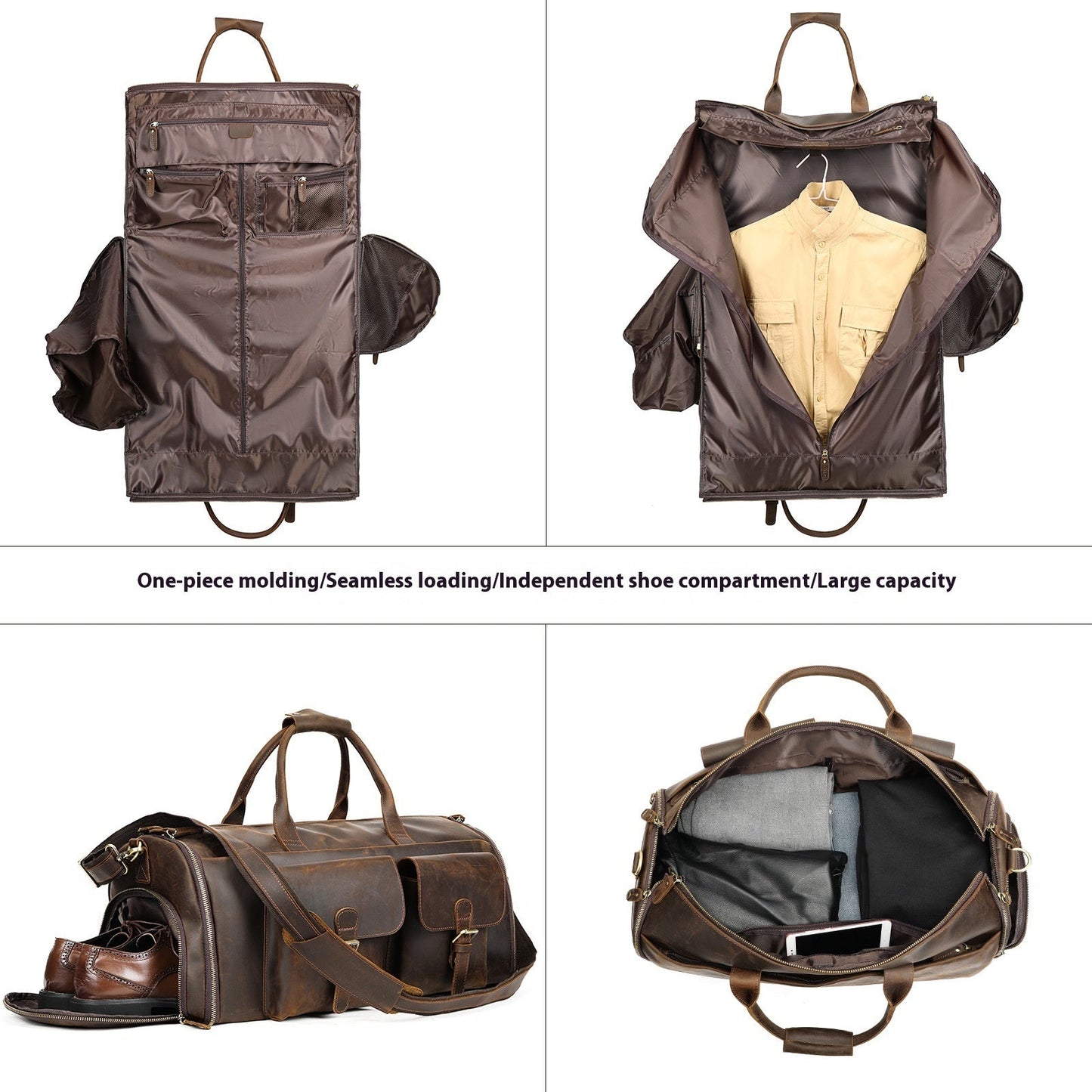 Bolso de Viaje de Cuero Premium de Mano