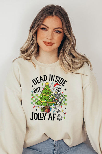 Dead Inside But Jolly AF Sweatshirt 4937gsweat - Korvel
