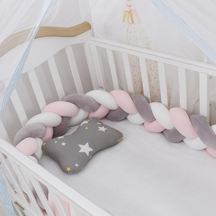 Coussin de Bumper de Lit Braid Knot pour Bébé de 100 cm Premium