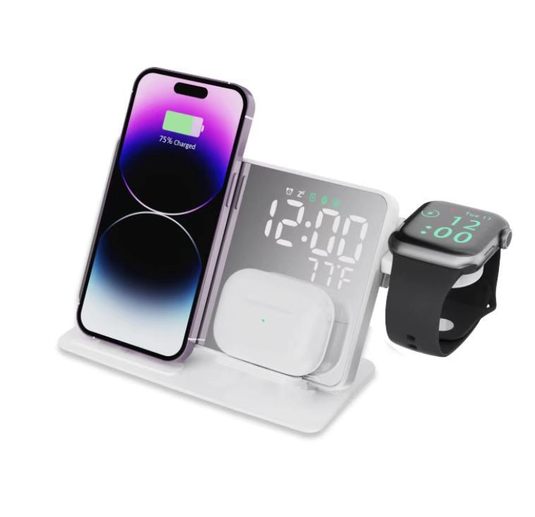 2-in-1 wireless charging time display alarm clock 15W thermometer wireless charging - Korvel
