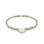 Bracelet en chaîne en argent sterling plaqué rhodium avec cœur
