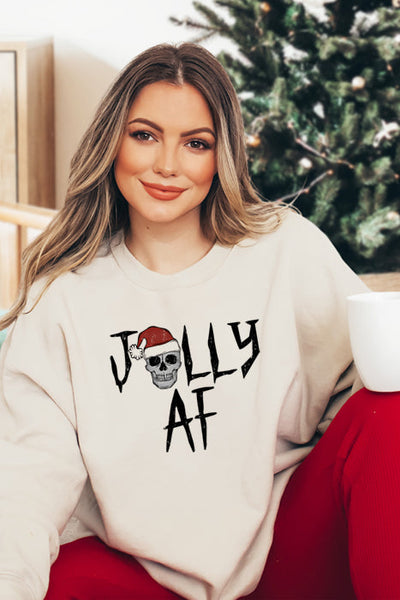 Jolly AF Sweatshirt - Unisex Cotton/Poly Blend