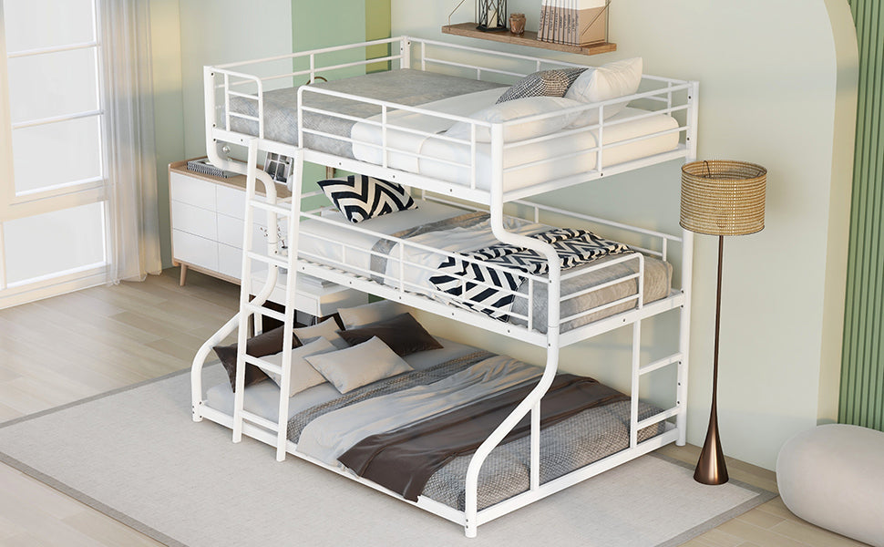 Lit superposé triple : Full XL, Twin XL et Queen Size - Blanc