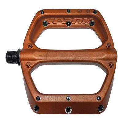 Spank SPOON DC Platform Pedals - Aluminum, Cr-Mo, Orange Pair