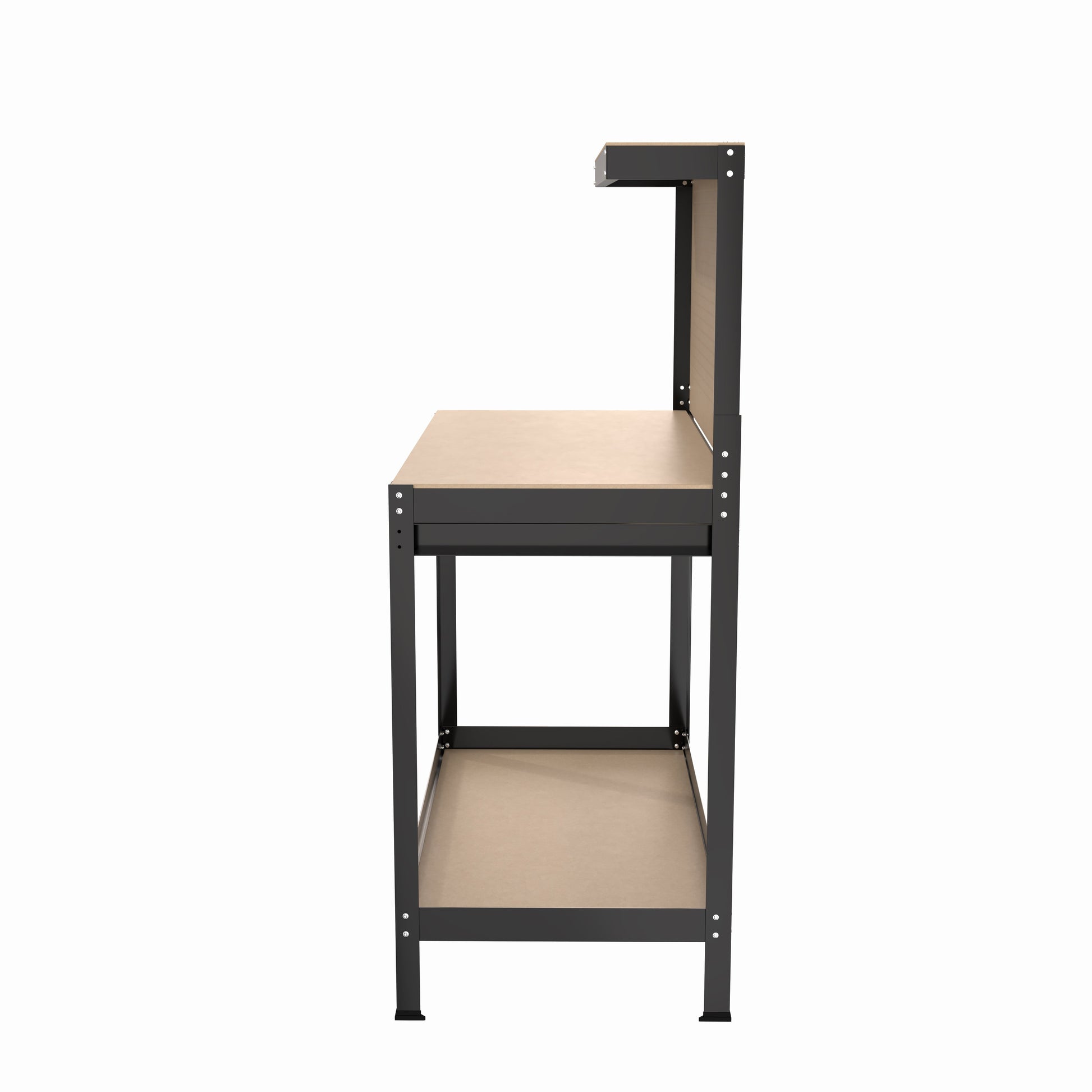 63" Tools Cabinet Working Tables Workbench Tool Storage Workshop Table with Drawers and Pegboard - Korvel