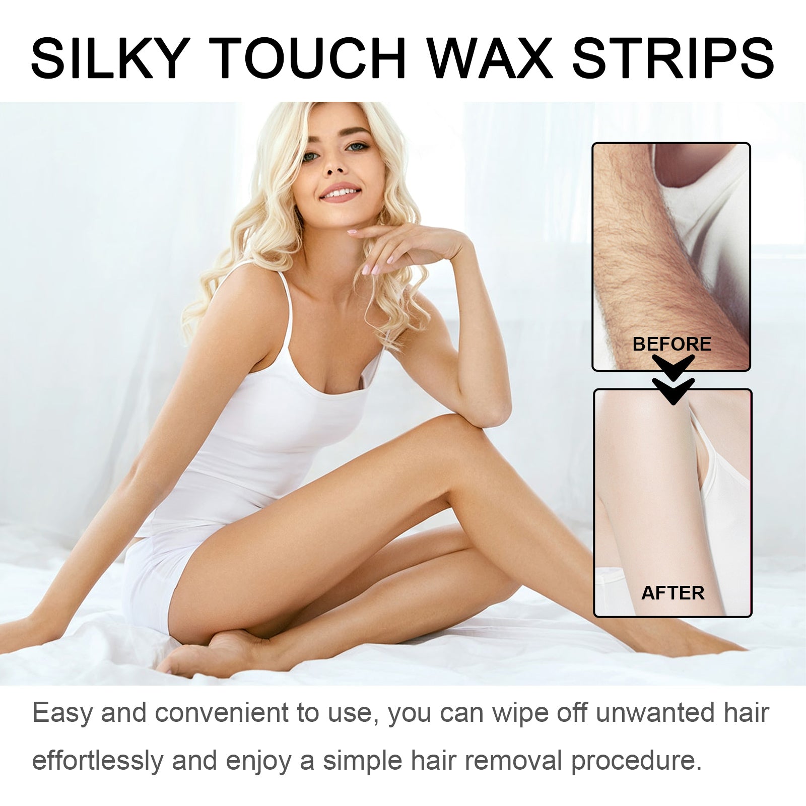 Waxed Hair Removal Paper, Arm Underarm Thigh Hair General Rapid Hair Removal Mild And Non-Irritating - Korvel