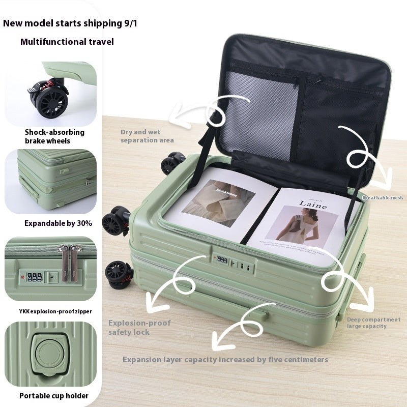 Three-Piece Expandable Carry-On Suitcase Set