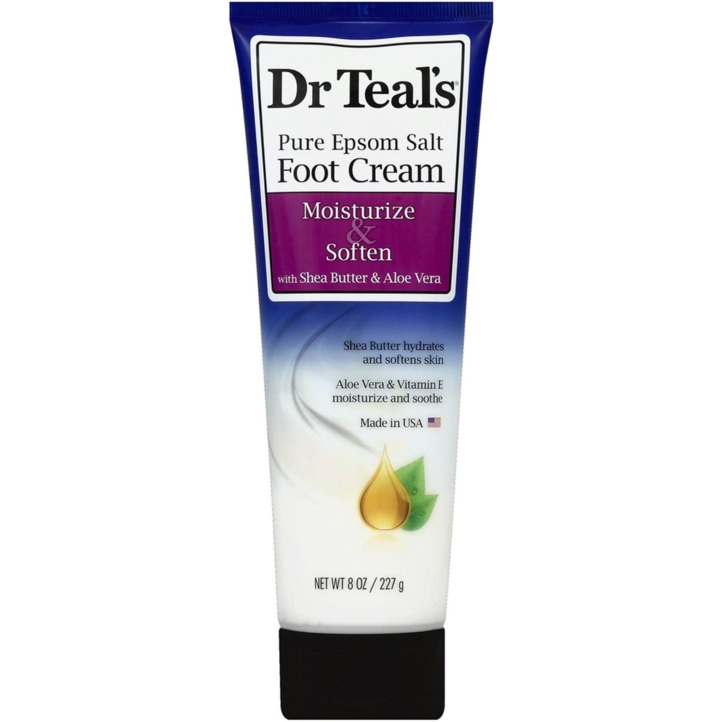 Crème pour les pieds au sel d'Epsom de Dr Teal avec beurre de karité et aloe vera - 8 Oz