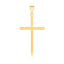 Pendentif croix plat en or jaune 14 carats poli