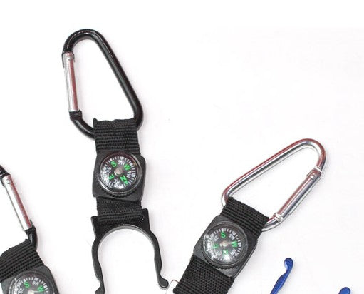 Mini Multifunction 3 in 1 Compass Thermometer Carabiner - Korvel