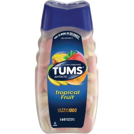 Tabletas Tums Ultra Sabor Frutas Tropicales - Antiácido y Suplemento de Calcio