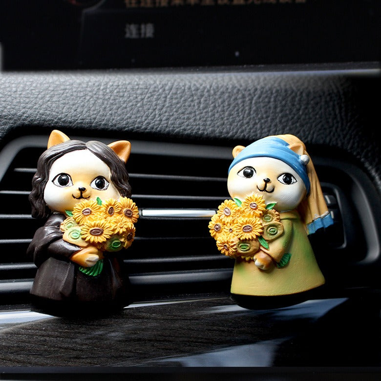 Cat Girl Aromatherapy Clip Decoration Resin Car Air Conditioning Air Outlet Aromatherapy - Korvel