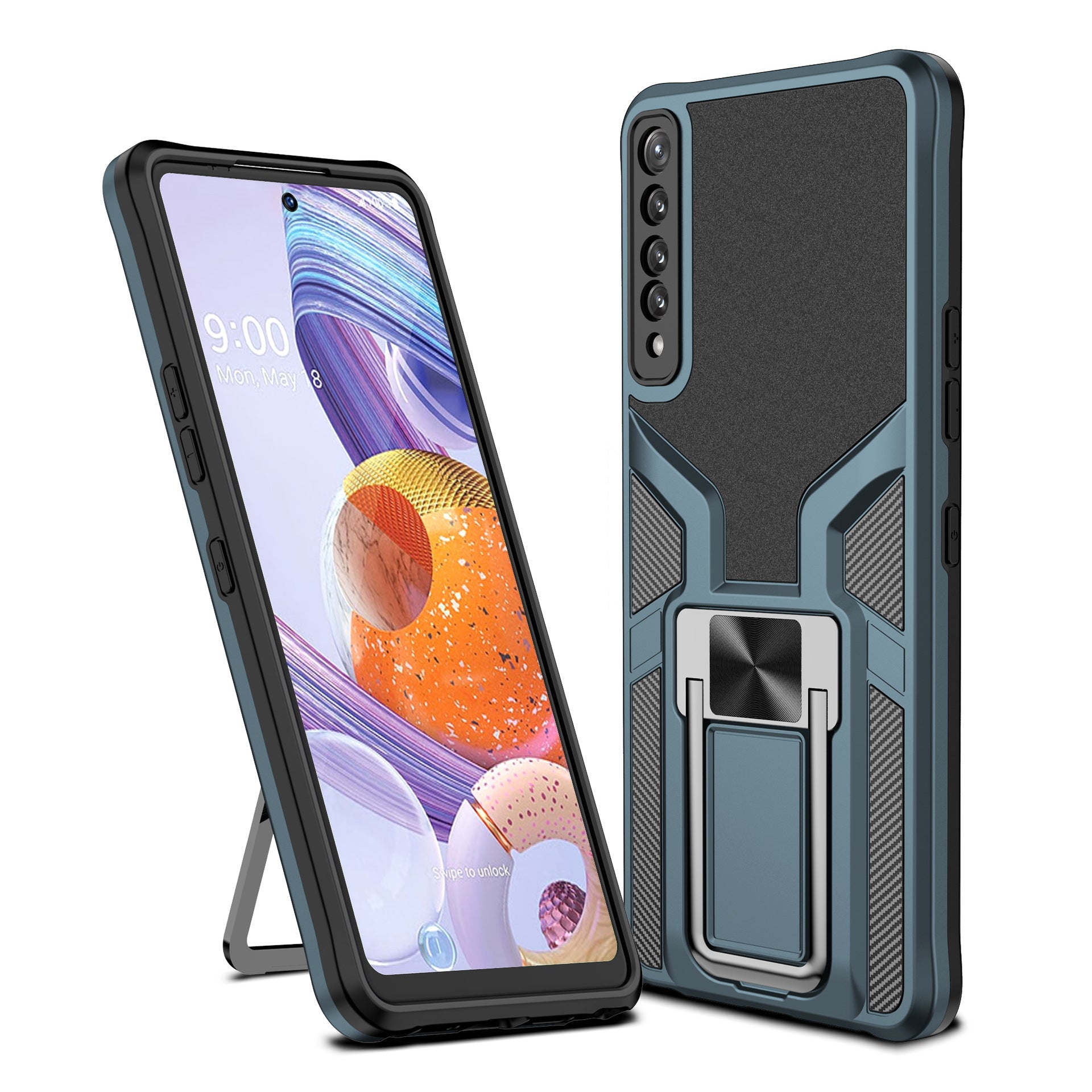 Suitable for LGSTYLO7 Mobile Phone Shell Lgstylo7 Protective Cases Creative Car Bracket Magnetic Cover - Korvel