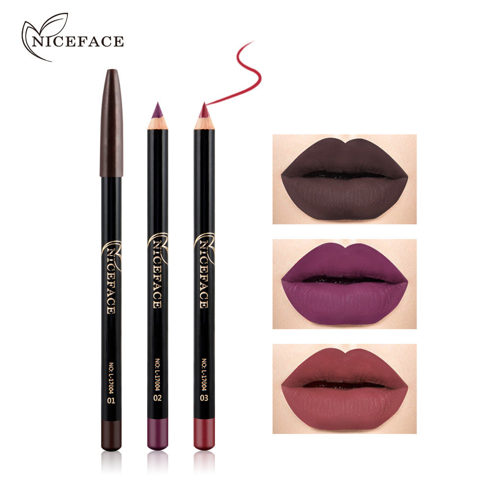 NICEFACE Nude Matte Lipstick Pencil Retouching Waterproof Lip Liner - Korvel