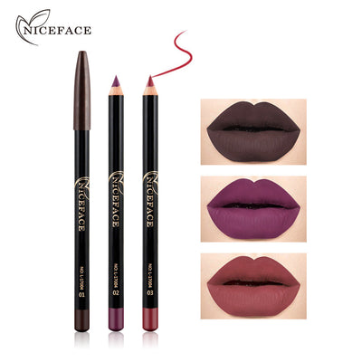 NICEFACE Nude Matte Lipstick Pencil Retouching Waterproof Lip Liner - Korvel