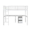 Twin Loft Wood Bed with Under-bed, Built-in Desk, a Storage Cabinet of 2 Drawers, Guardrails, Ladder,White - Korvel