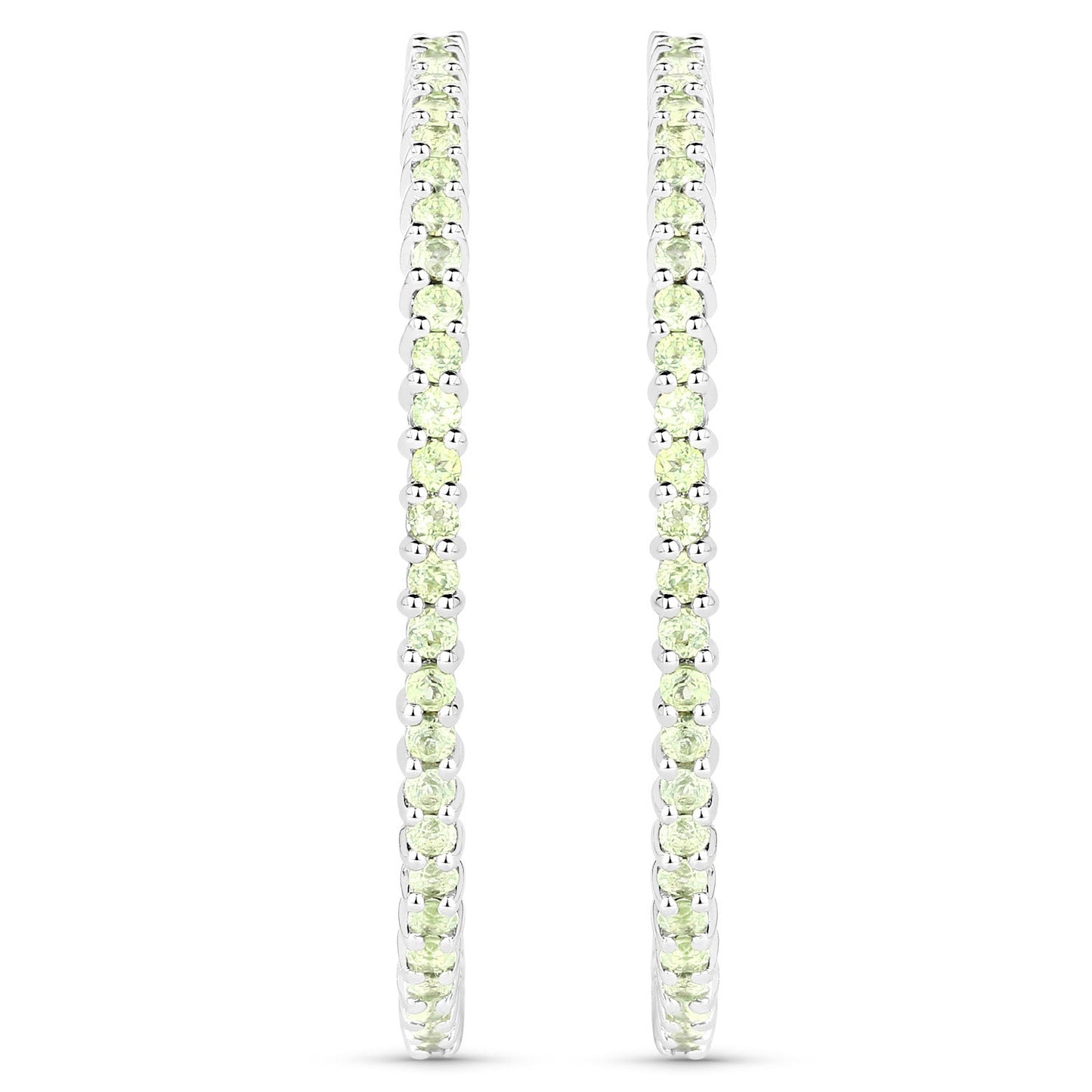 Pendientes de plata esterlina .925 con peridoto genuino de 3.50 quilates