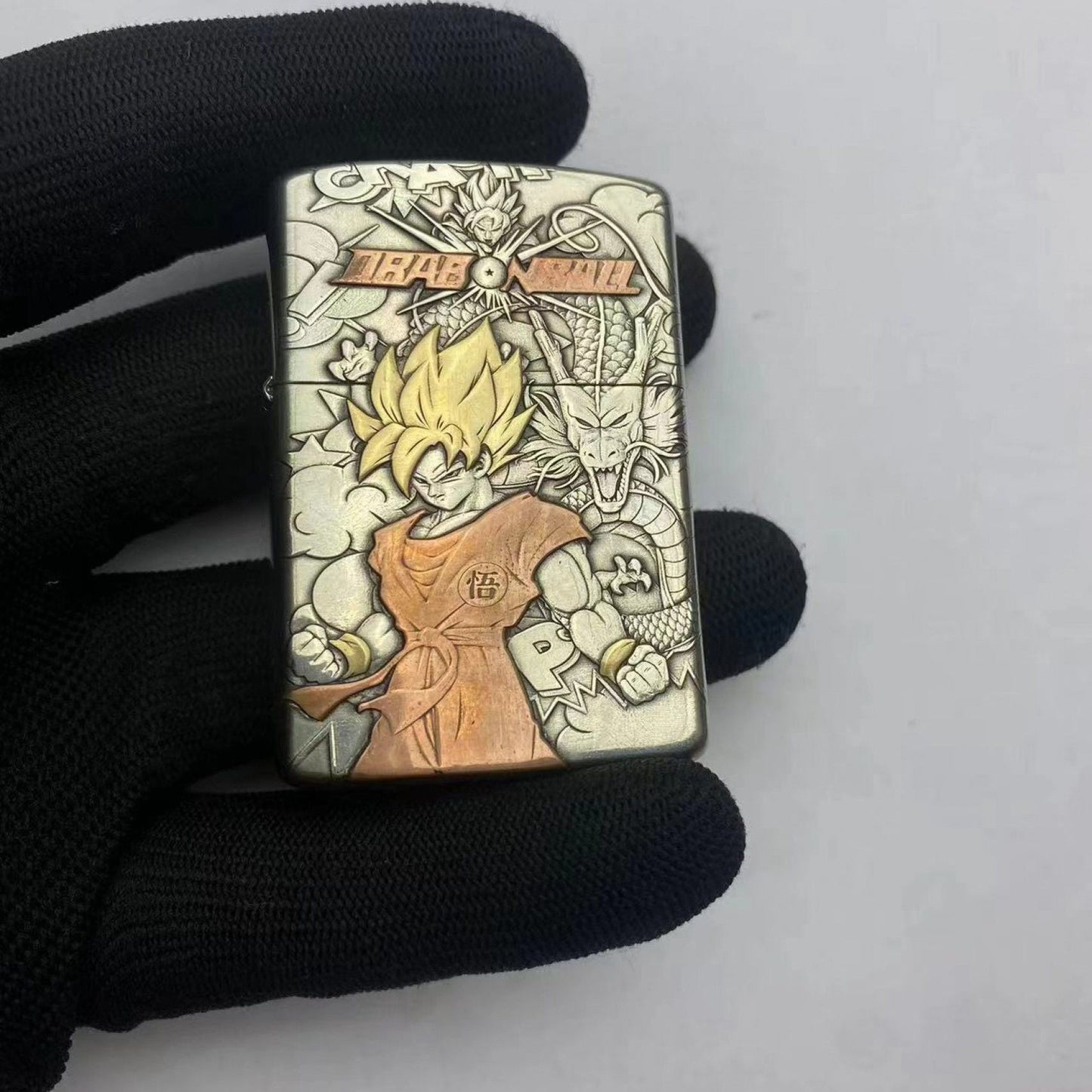 Zorro 902s Dragon Ball Kerosene Lighter - White Copper Armor