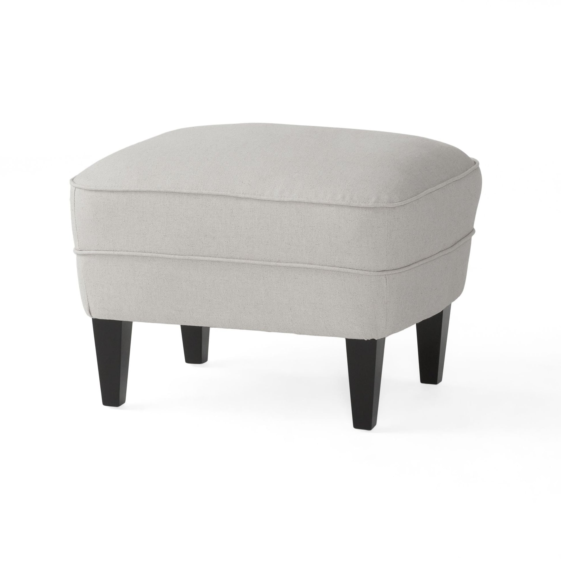 Modern light grey fabric club chair and Ottoman set, stylish cushioned armchair, paired with Ottoman style - Korvel