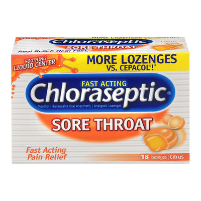 Pastilles Chloraseptic au Citron - 18 Comptes