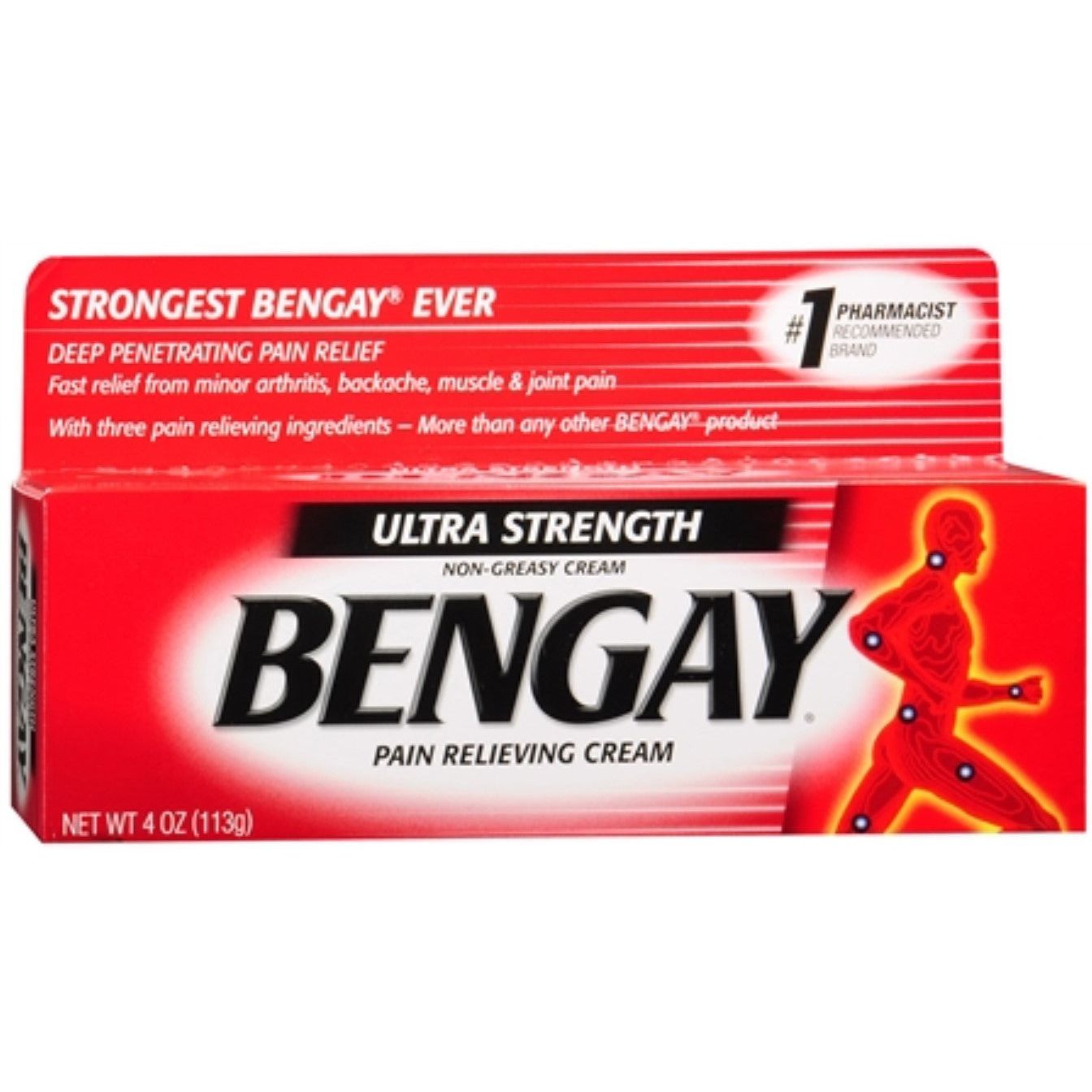 Bengay Ultra Strength Non-Greasy Topical Cream 4 Oz