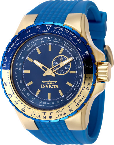 Reloj de Aviador para Hombre Invicta - Esfera Azul con Correa de Silicona
