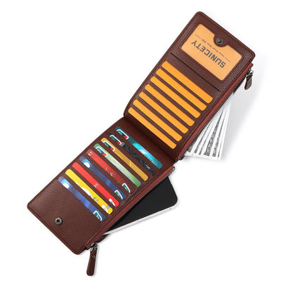 Billetera Larga Premium Antirrobo para Hombre - Gran Capacidad
