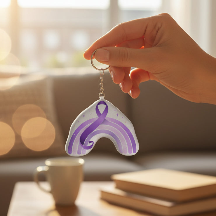 Steady Light Plush Keychain for Epilepsy Awareness