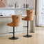 Vintage PU rotating bar stool, seat height adjustable from 25-33 inches, modern bar stool (orange, 2-piece set) - Korvel