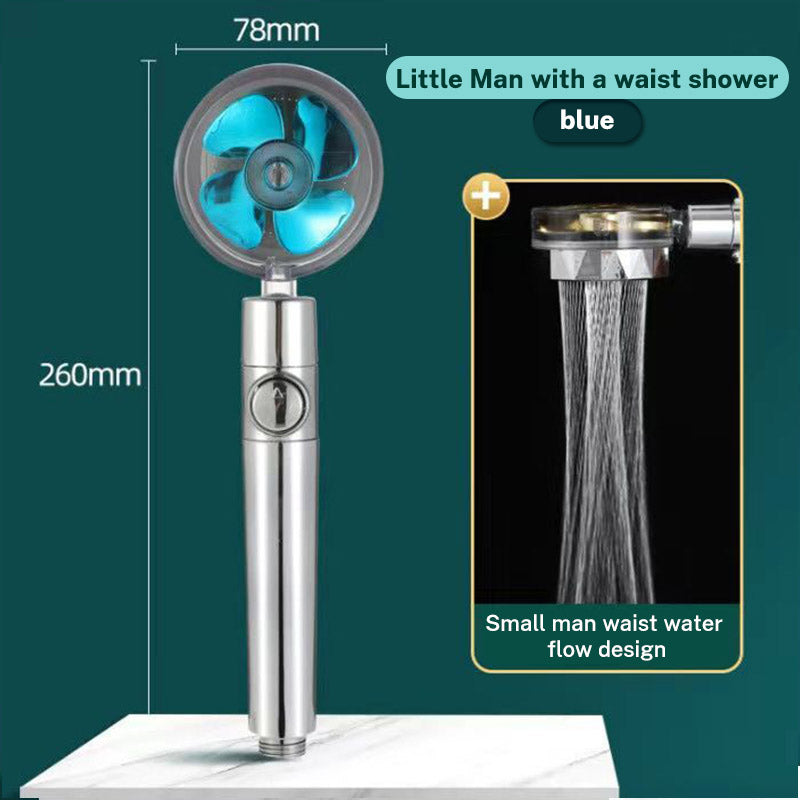 Xiao Man Waist Supercharged Sprinkler Head Dual Turbo Pressurized Propeller Fan Shower Head Shower Head - Korvel