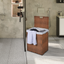 Laundry Hamper With Lid PE Rattan Powder Coating Frame Clothes Hampers with 02 Removable Bags, 100L, Brown Color - Korvel