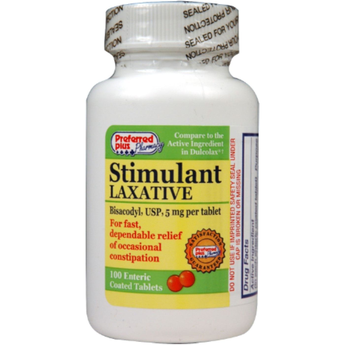 Comprimés de laxatif Bisacodyl Preferred Plus 5 mg - 100 unités (pack de 4)