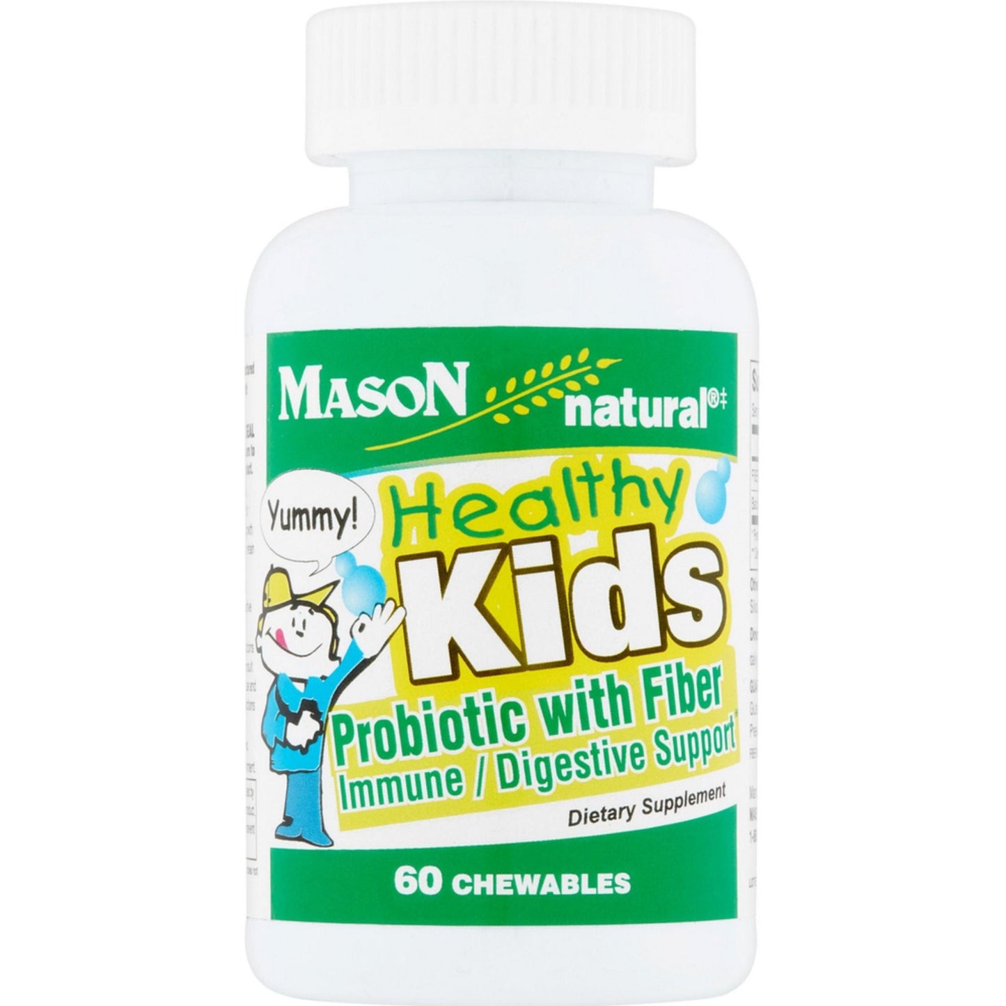 Mason Natural® Probiótico Saludable para Niños con Fibra - Sabor a Fruta (60 Masticables)