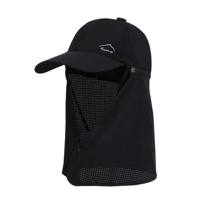 1pc Summer Baseball Cap with Detachable 360° Neck Sun Flap. For men, hiking, fishing, outdoor. - Korvel