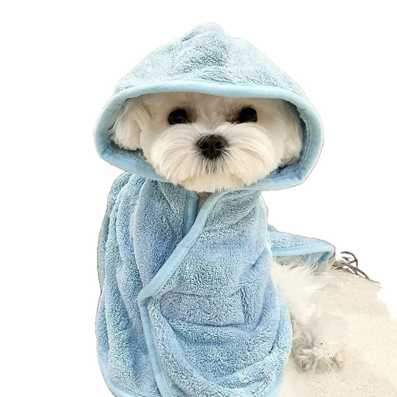 Dogs can wear bathing and drying bathrobes in all seasons bath towels thickened absorbent towels - Korvel