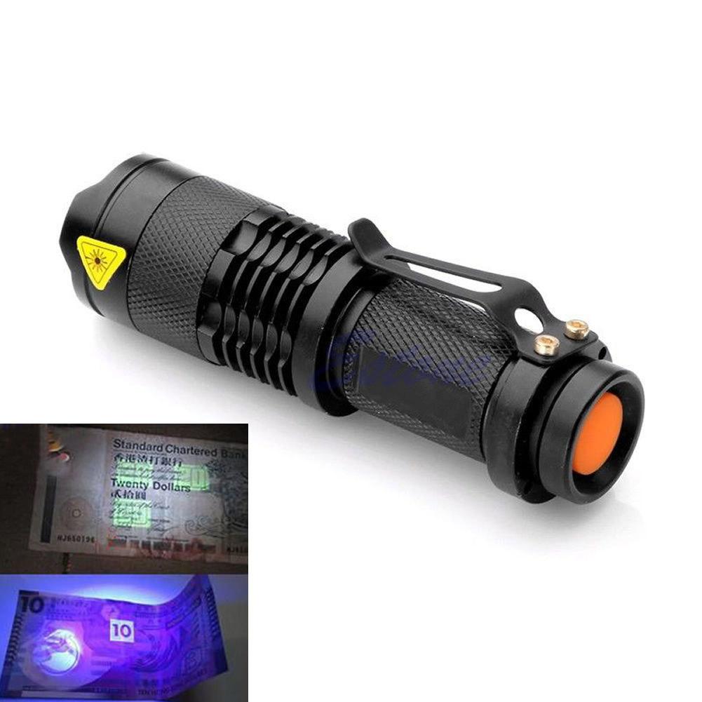 Mini 3 Modes LED UV Flashlight - Waterproof & Zoomable