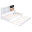 Cama nido elegante de tamaño twin con almacenamiento y cama extraíble - Blanca