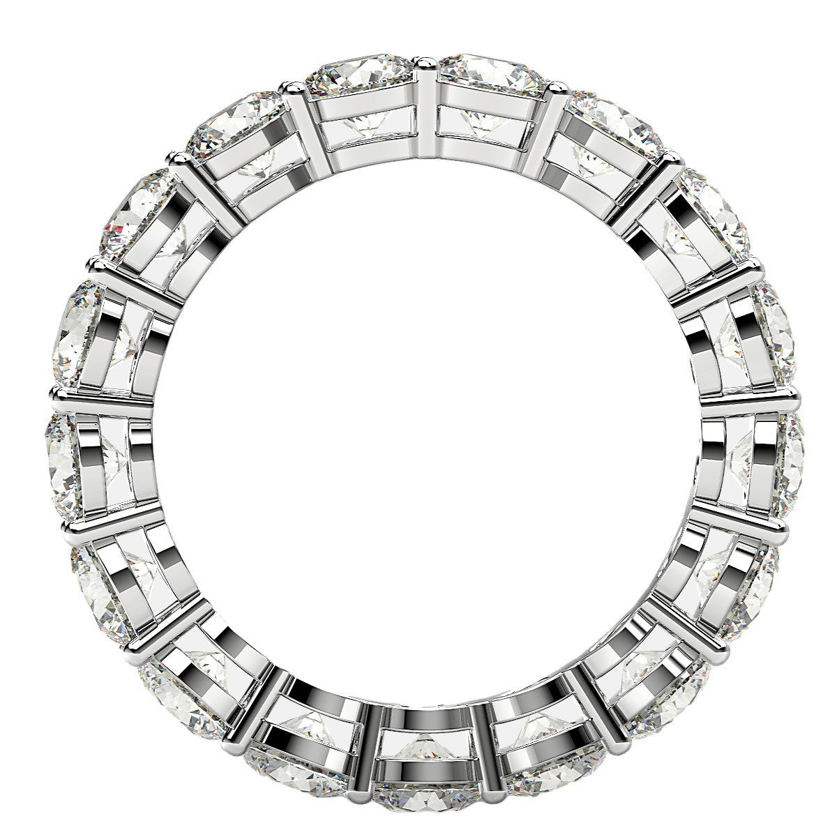 Bague Eternité en Diamant Lab Grown Taille Ronde en Or Blanc 14k