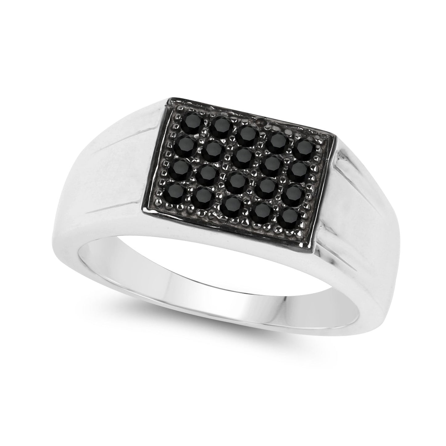 0.30 Carat Genuine Black Diamond Sterling Silver Engagement Ring
