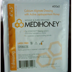 Medihoney Calcium Alginate Dressing with Manuka Honey 4" x 5"