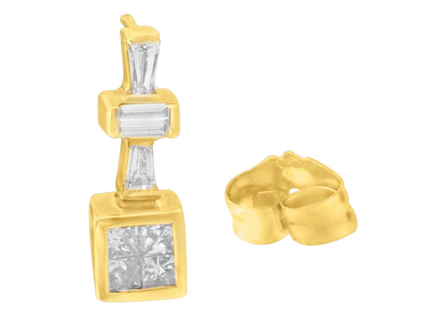 Boucles d'oreilles créoles en diamant en or jaune 14K - 1 1/3 cttw