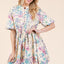 Robe Mini Chemise en Dentelle Florale ÉléGante d'ÉTé