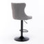 Gray,Set of 2 25-33 Inch,17.7 inch base, Modern Upholstered Bar Stools with Backs Comfortable Tufted for Home Pub and Kitchen - Korvel