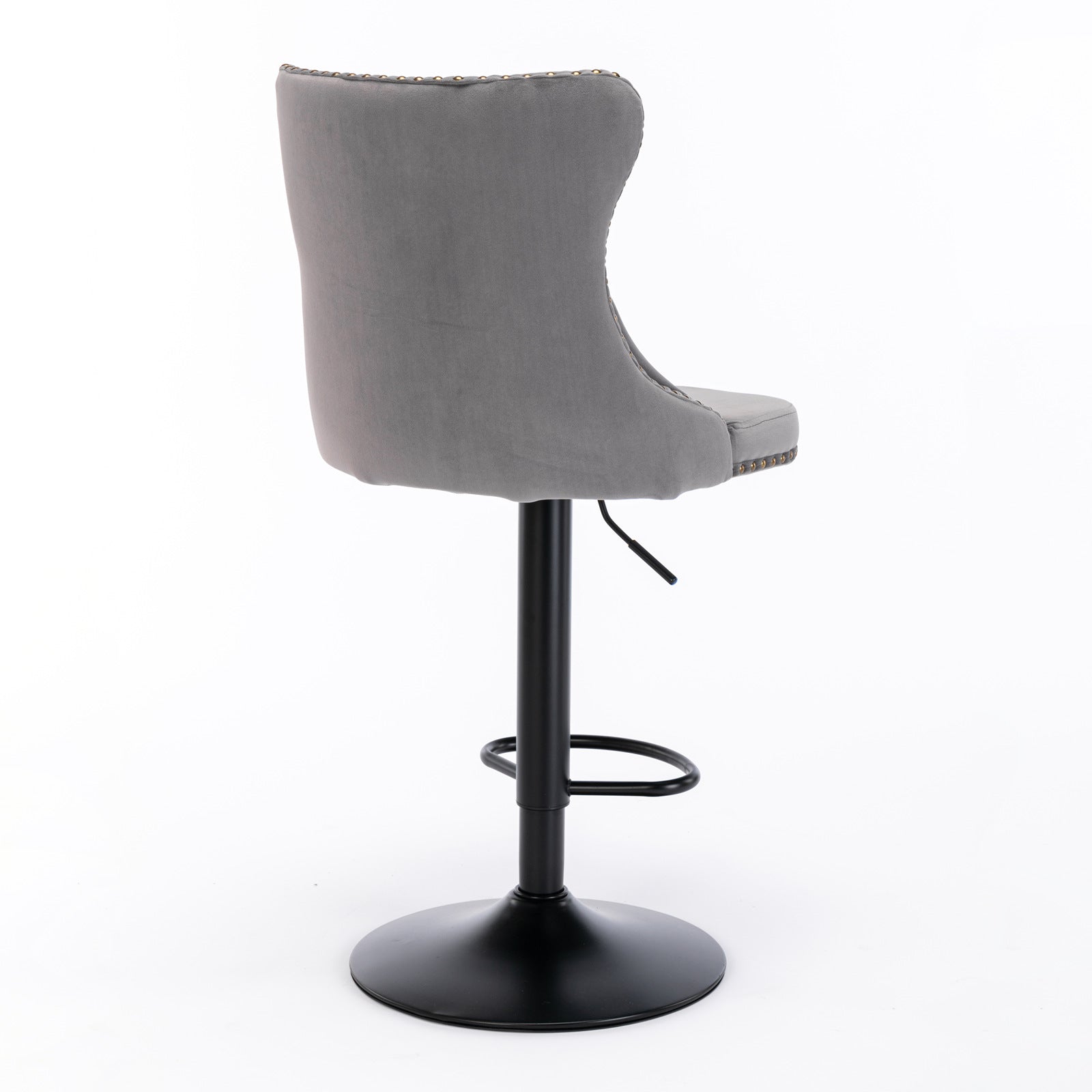 Gray,Set of 2 25-33 Inch,17.7 inch base, Modern Upholstered Bar Stools with Backs Comfortable Tufted for Home Pub and Kitchen - Korvel