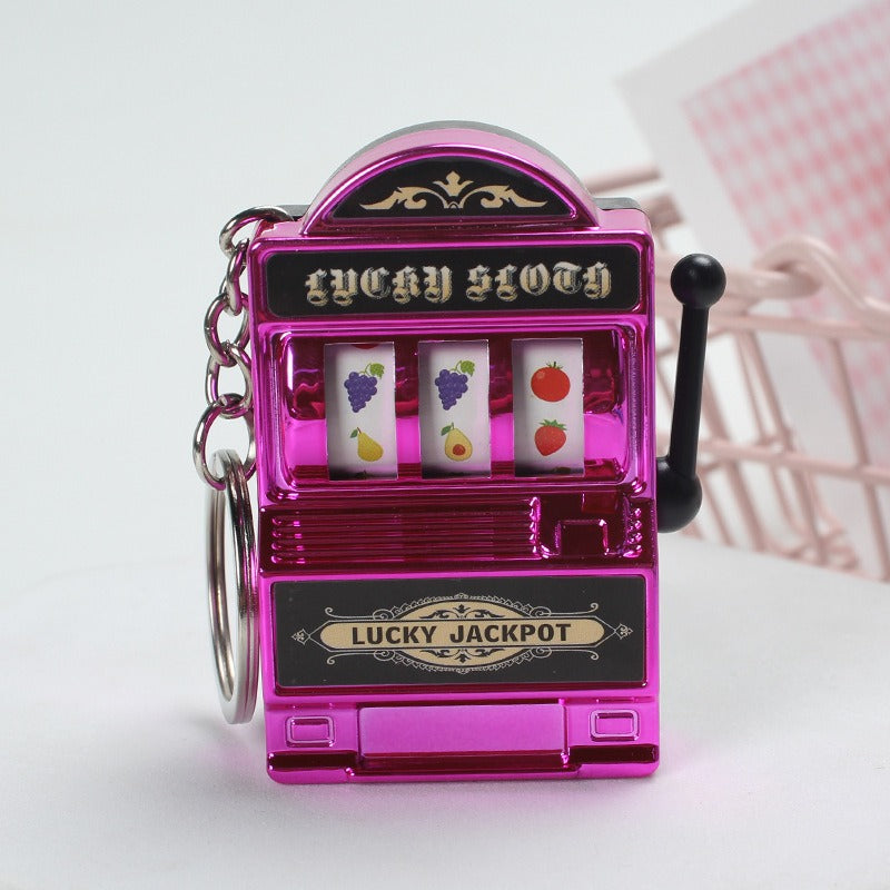 Mini Fruit Machine Keychain Pendant - Fun Slot Game Toy