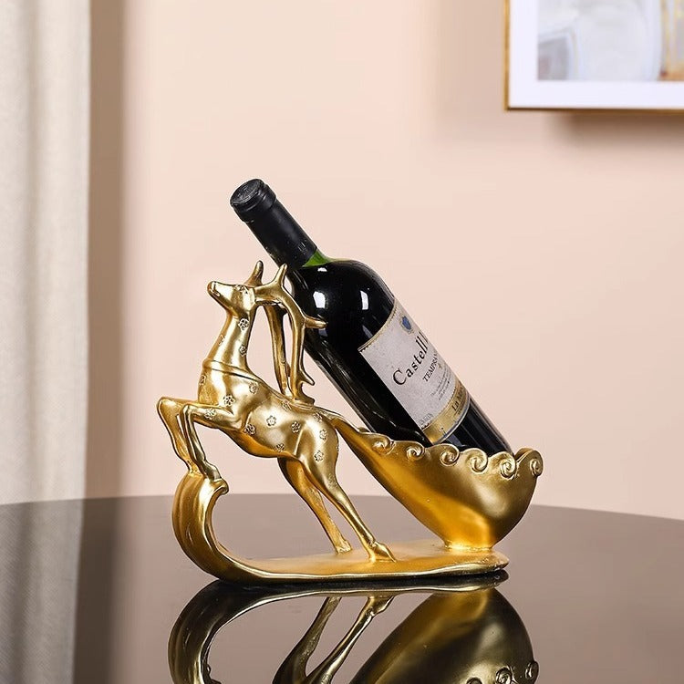 Creative Golden Deer Wine Rack Living Room Wine Cabinet Decoration Home TV Cabinet Decoration Red Wine Rack Decorative Crafts - Korvel