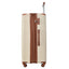 Hardshell Luggage Sets 3 Pcs Spinner Suitcase with TSA Lock Lightweight 20''24''28'' Brown white + ABS - Korvel