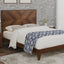 Mid-Century Modern Platform Bed Wood Slat Support with No Box Spring Needed,King Walnut - Korvel