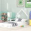 Cama de Madera de Tamaño Twin con Cabecera en Forma de Casa - Blanca