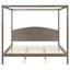 King Size Canopy Platform Bed with Headboard and Support Legs, Brown Wash - Korvel